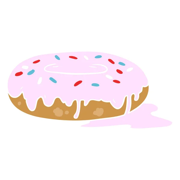 Donut Dibujos Animados Estilo Color Plano — Vector de stock