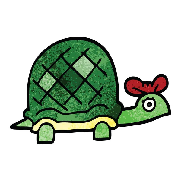 Dessin Animé Gribouille Tortue Drôle — Image vectorielle