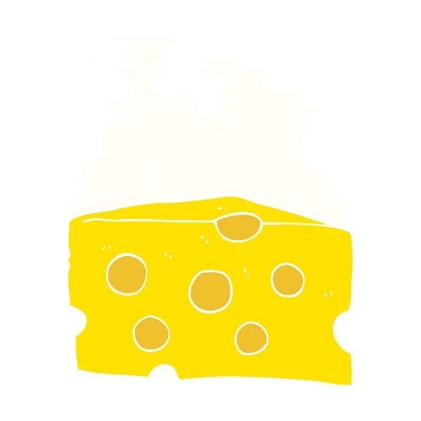 Culoare Plat Ilustrație Brânză — Vector de stoc