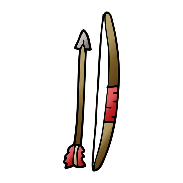 漫画落書き弓と矢 — ストックベクタ