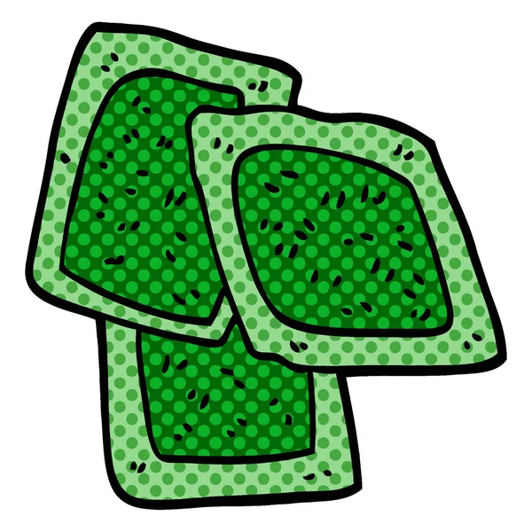 Cartoon Doodle Green Tea — Stock Vector