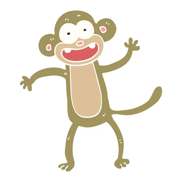 Doodle Dos Desenhos Animados Macaco Louco — Vetor de Stock