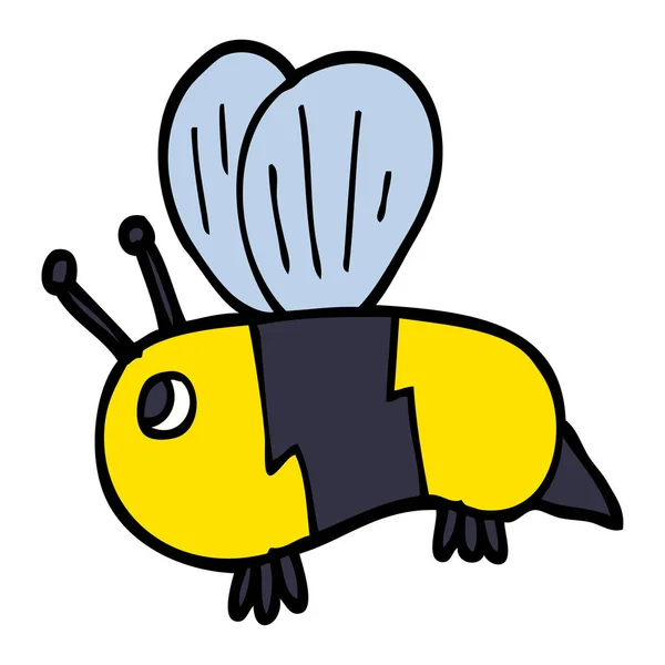 Cartoon Doodle Fett Bee — Stock vektor