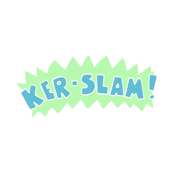 Desenho Animado Doodle Palavras Ker Slam — Vetor de Stock