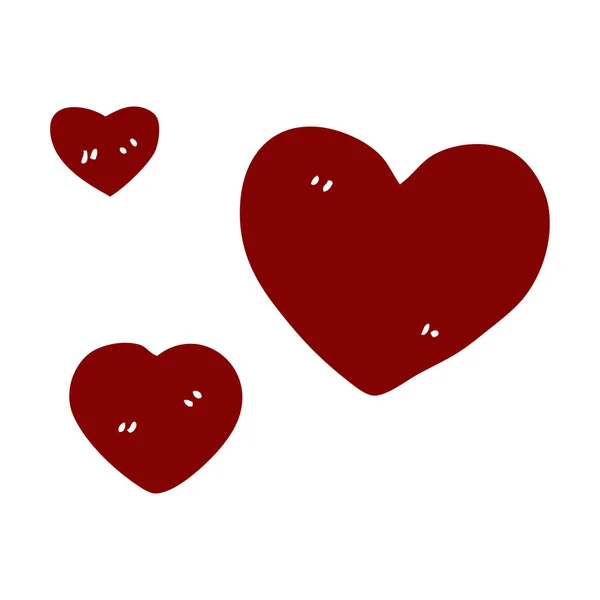 Desenhos Animados Doodle Amor Corações —  Vetores de Stock
