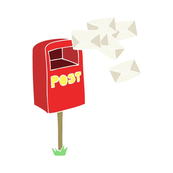 Platt Färg Illustration Postbox — Stock vektor