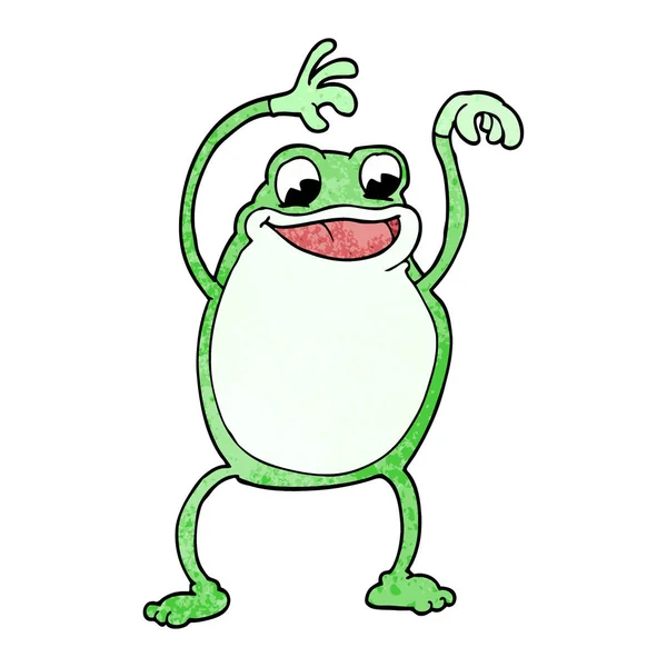 Dessin Animé Doodle Grenouille Sur Fond Blanc — Image vectorielle