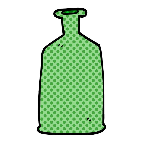 Dessin Animé Doodle Bouteille Verte — Image vectorielle