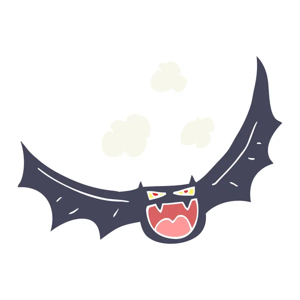 Flat Color Illustration Halloween Bat — Stock Vector