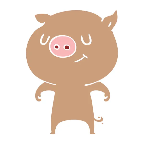 快乐平彩型动画片猪 — 图库矢量图片