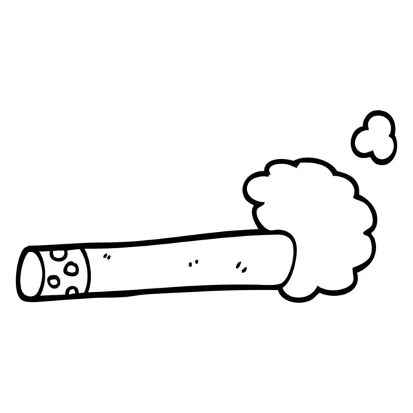 Preto Branco Cartoon Cigarro — Vetor de Stock