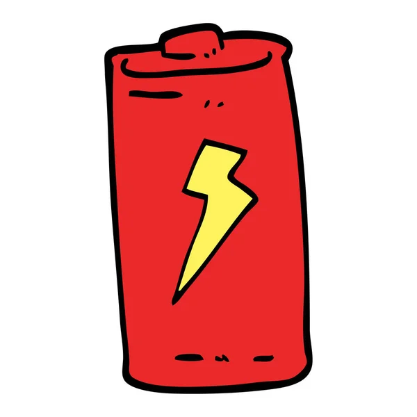 Mão Desenhado Doodle Estilo Cartoon Bateria — Vetor de Stock