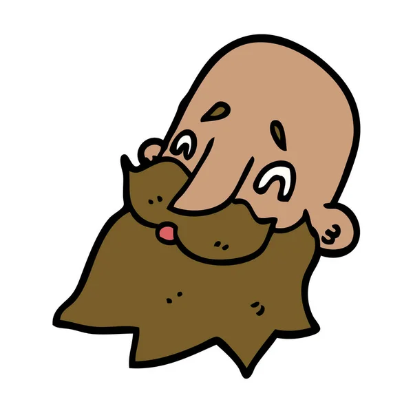 Cartoon Doodle Man Met Baard — Stockvector