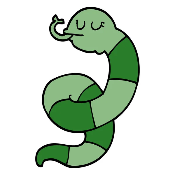 Desenho Animado Doodle Serpente Ilustração Vetorial — Vetor de Stock