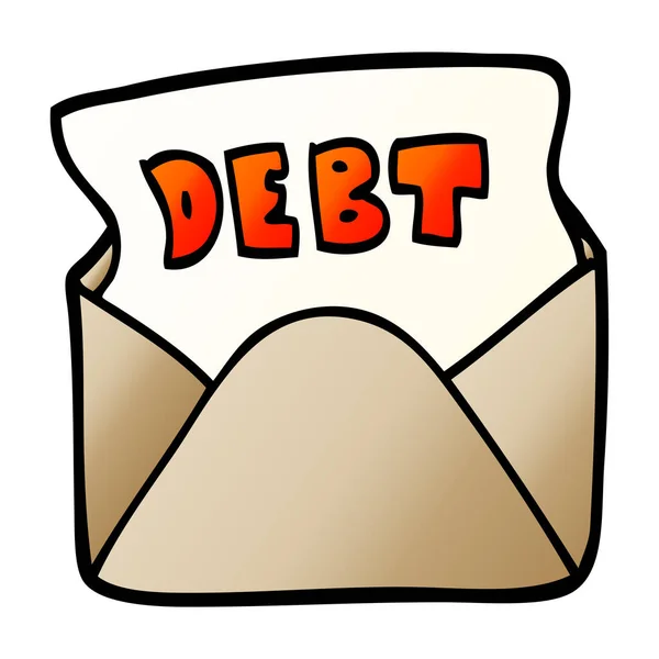 ベクトル グラデーション図漫画債務の手紙 — ストックベクタ