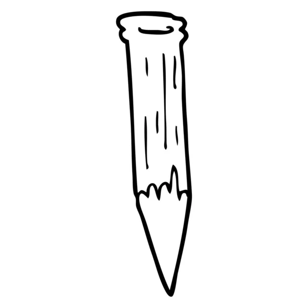 Línea Dibujo Dibujos Animados Sangriento Vampiro Estaca — Vector de stock