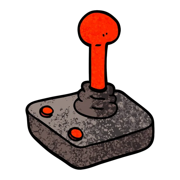 Grunge Texturerat Illustration Tecknad Joystick — Stock vektor