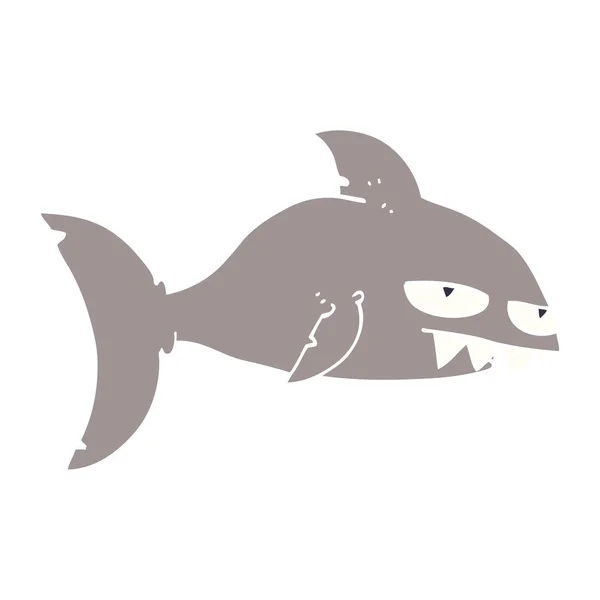 Cartoon Doodle Deadly Shark — Stock Vector