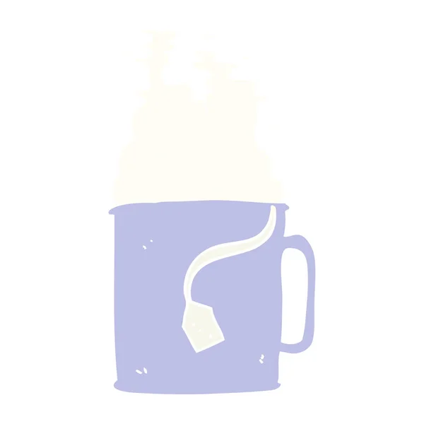 Flat Color Illustration Mug Tea — Stock Vector