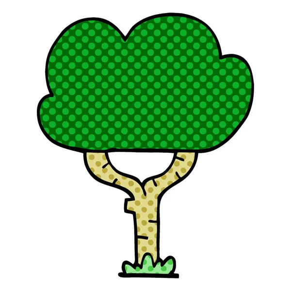 Dibujo Animado Garabato Árbol Vector Ilustración — Vector de stock