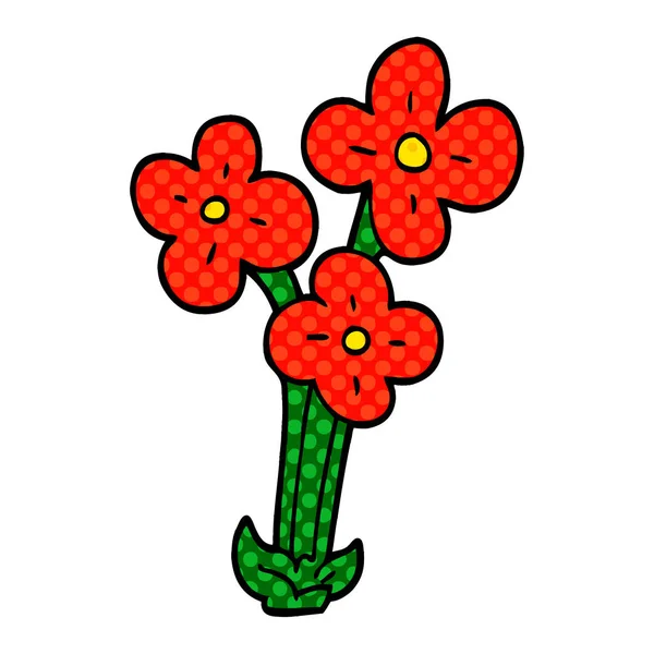 Dibujos Animados Doodle Ramo Flores — Vector de stock