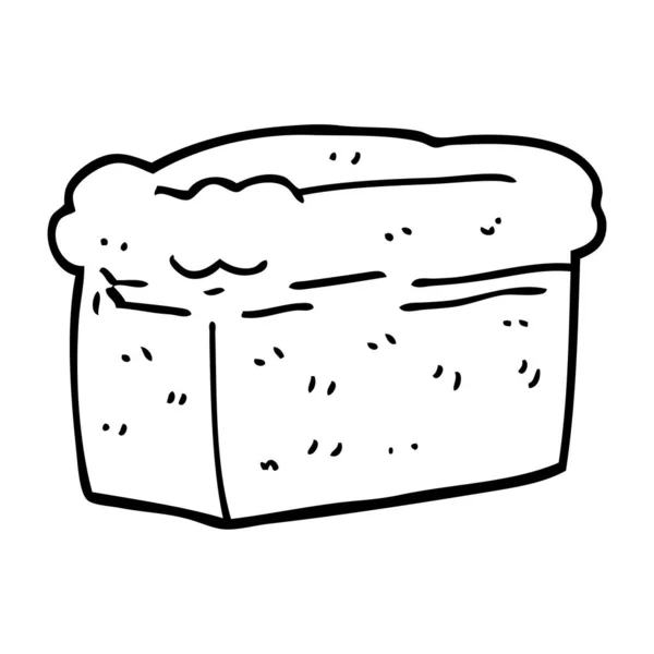 Line Drawing Cartoon Loaf Bread — Stock Vector