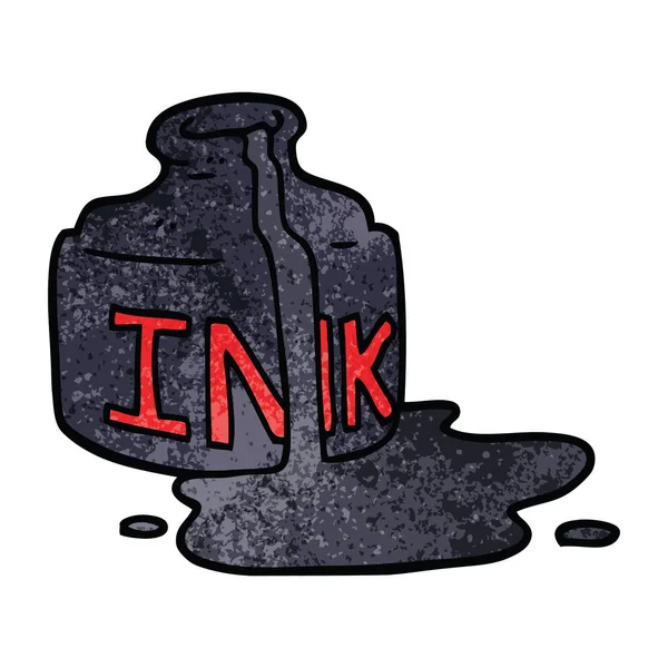 Cartoon Doodle Gemorste Inktfles — Stockvector