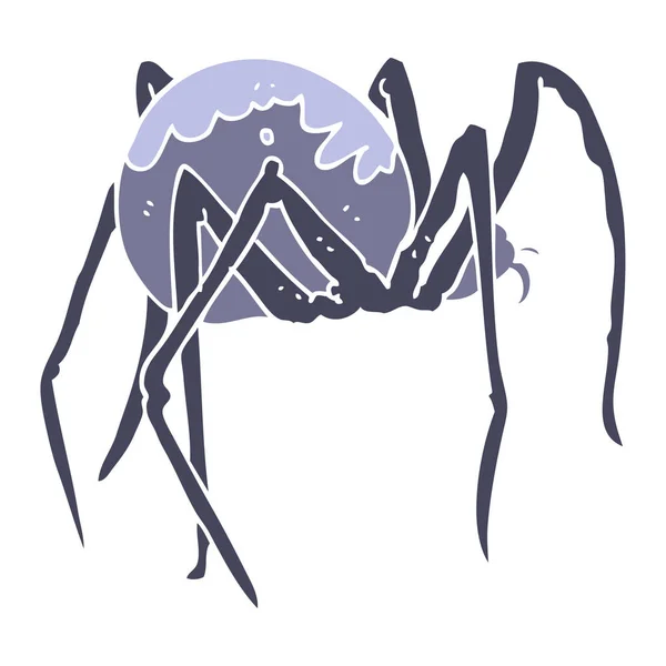 Szalagkábel Színes Illusztráció Hátborzongató Pók — Stock Vector