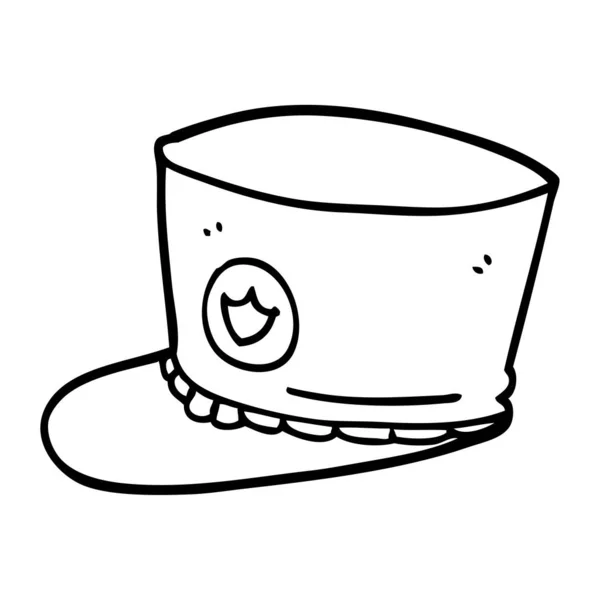 Γραμμικό Σχέδιο Καρτούν Μπάντας Καπέλο — Διανυσματικό Αρχείο