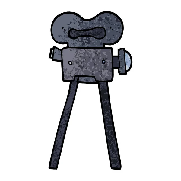 Grunge Getextureerde Illustratie Cartoon Filmcamera — Stockvector