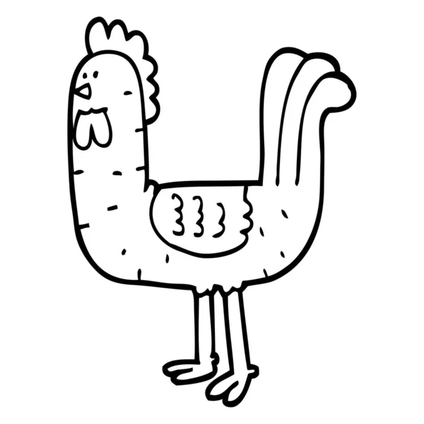黑白相间的卡通公鸡 — 图库矢量图片
