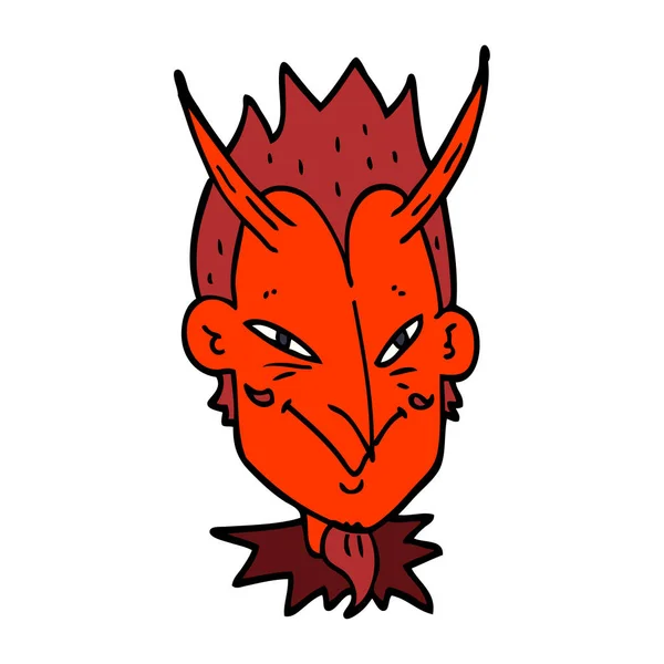 Cartoon Doodle Devil Face — Stock Vector