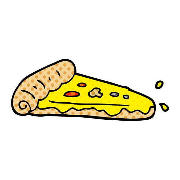 Tranche Pizza Doodle Dessin Animé — Image vectorielle