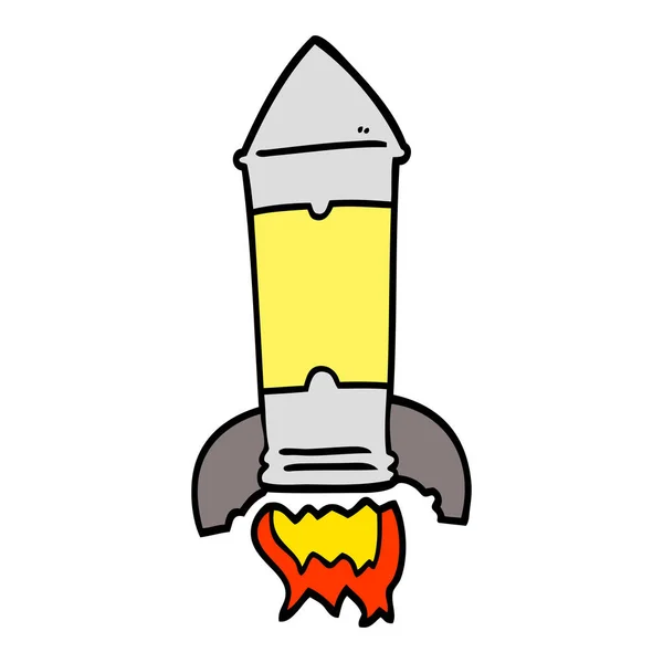 Hand Drawn Doodle Style Cartoon Rocket — Stock Vector