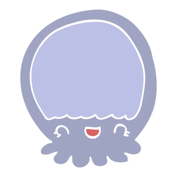 Medusas Dibujos Animados Estilo Color Plano — Vector de stock