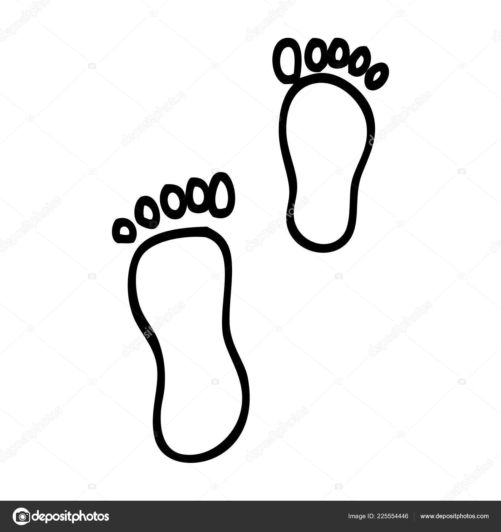 Noir Blanc Dessins Animes Empreintes Pieds Image Vectorielle Par Lineartestpilot C Illustration 225554446