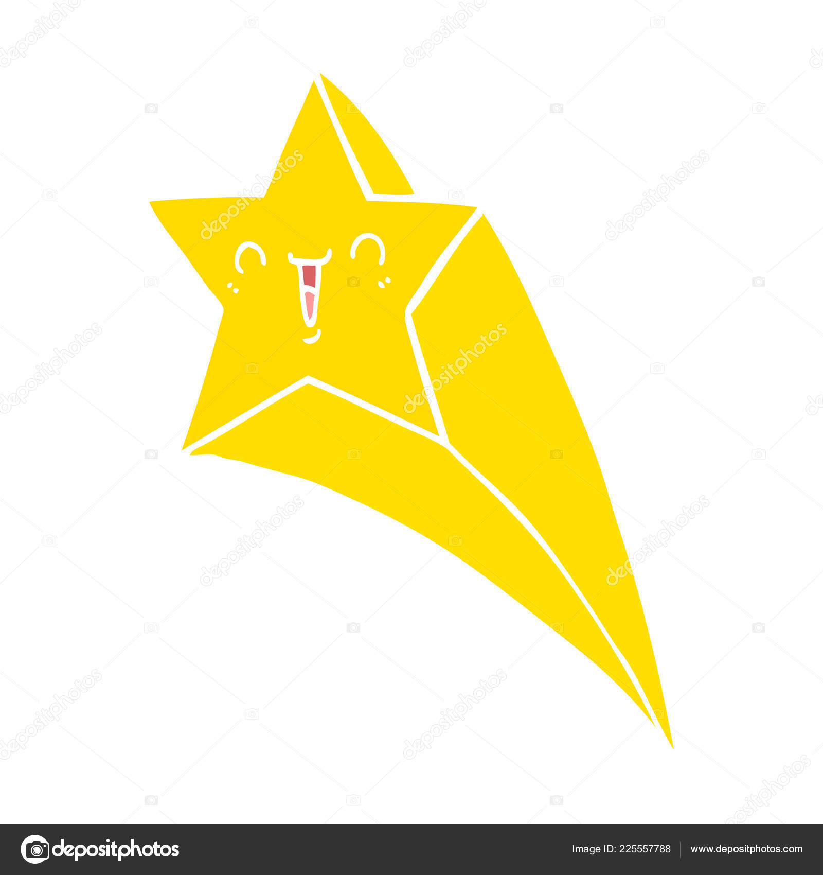 étoile Filante Couleur Plat Style Dessin Animé Image