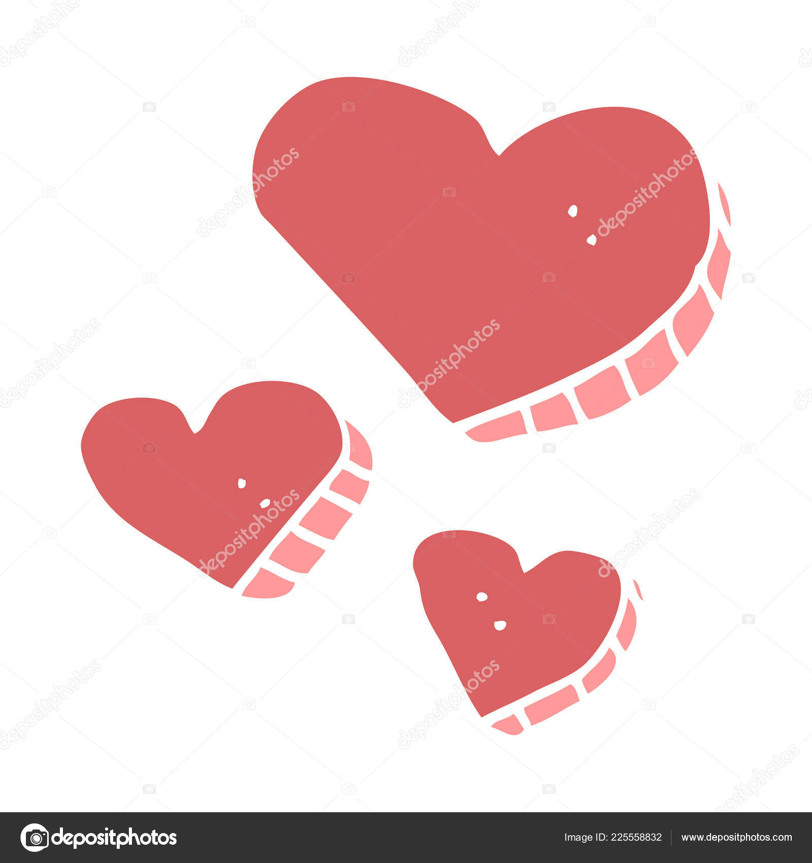 Plat Couleur Style Dessin Anime Amour Coeurs Image Vectorielle Par Lineartestpilot C Illustration