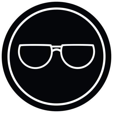 Gözlük grafik vektör çizim dairesel sembolü