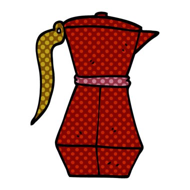 çizgi film doodle espresso kahve pot