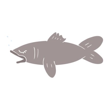 düz renk tarzı çizgi film balık