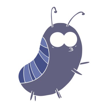 komik düz renk tarzı çizgi film böceği