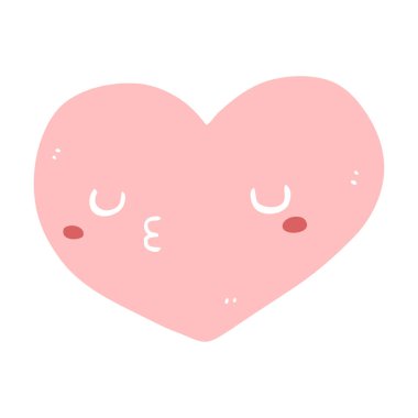 düz renk tarzı çizgi film aşk kalp