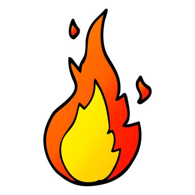 vektör degrade illüstrasyon karikatür alev sembolü