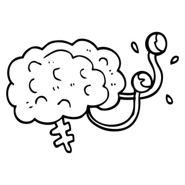 çizim karikatür canavar beyin