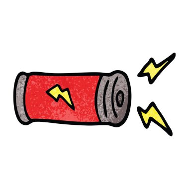 çizgi film doodle elektrik pil