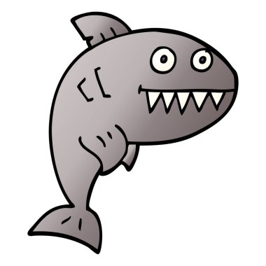 çizgi film doodle ölümcül köpekbalığı