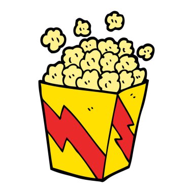 çizgi film sinema patlamış mısır doodle