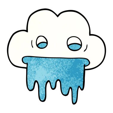 çizgi film doodle yağmur bulutu