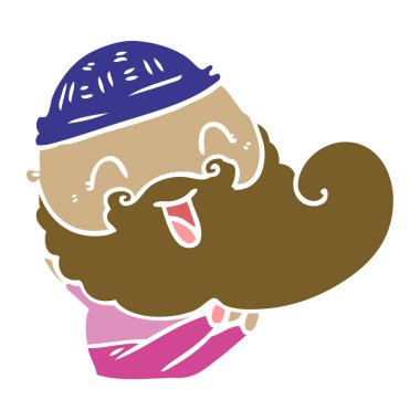 Beyaz arka plan üzerinde izole mutlu sakallı adam